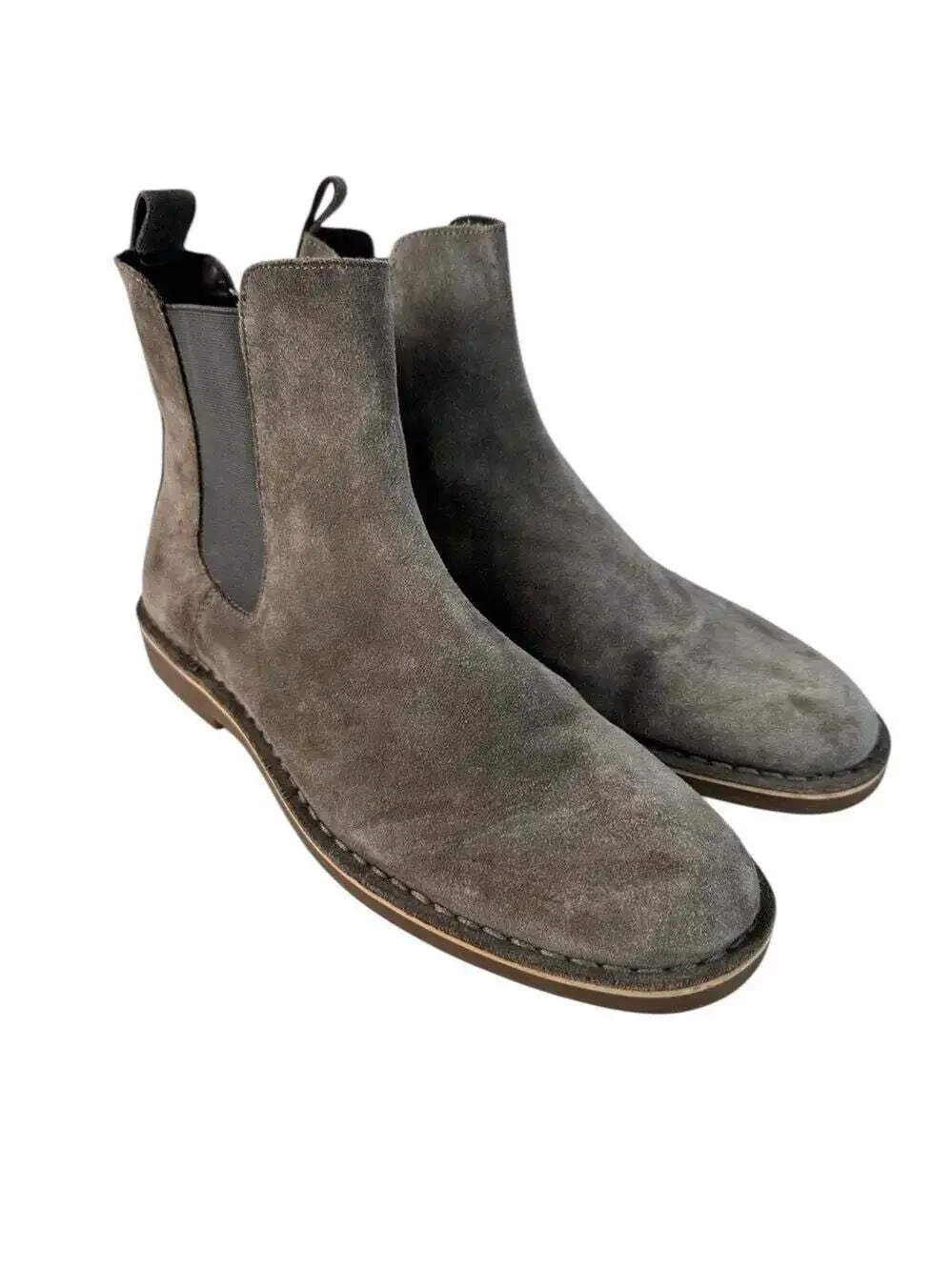 The Rail Mens Suede Chelsea Boots With Rubber Soles Size Grey Classic Casualcore